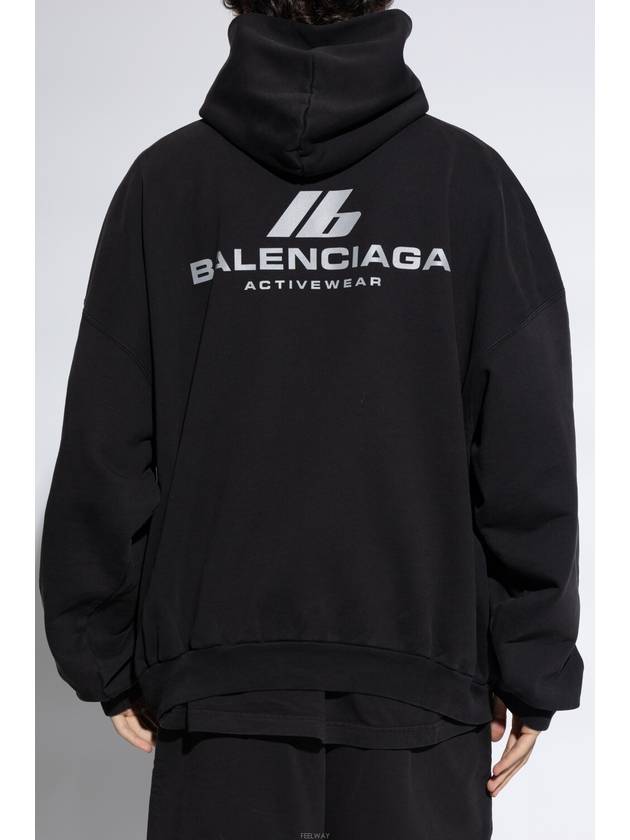 Logo Print Hoodie Black - BALENCIAGA - BALAAN 2