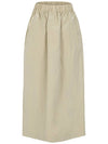 Crinkle banding A line skirt beige - CALLAITE - BALAAN 2