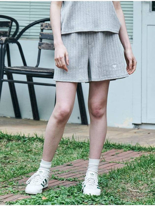 Summer Knit Heart Shorts Grey - METAPHER - BALAAN 2