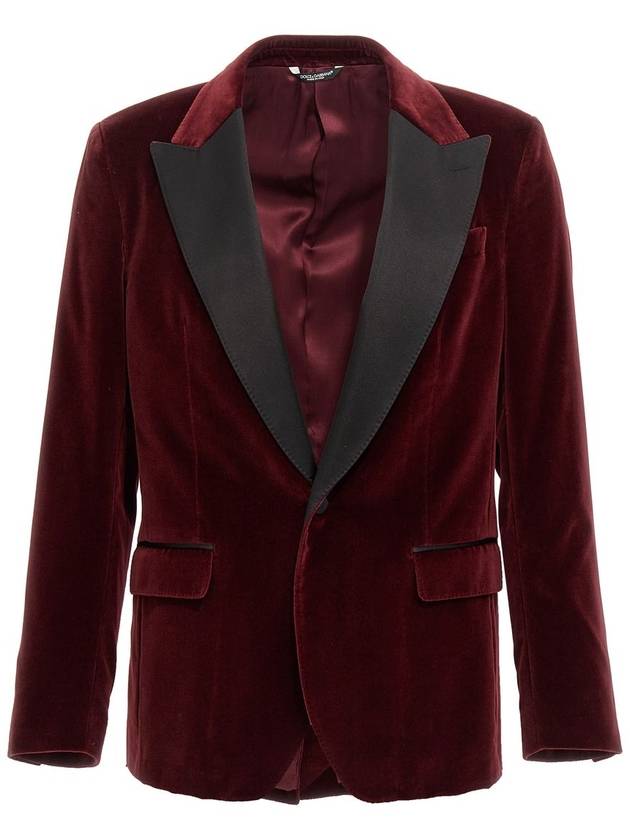 Dolce & Gabbana Bordeaux Cotton Blazer - DOLCE&GABBANA - BALAAN 1