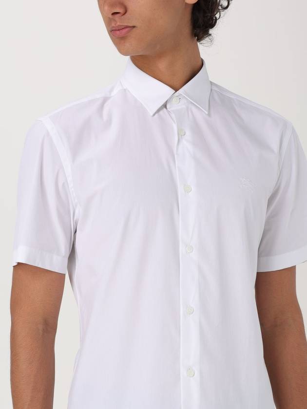 Men's Logo Cotton Short Sleeve Shirt White - BURBERRY - BALAAN 5