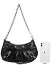 Le Cagol Mini Silver Chain Crocodile Shoulder Bag Black - BALENCIAGA - BALAAN 11