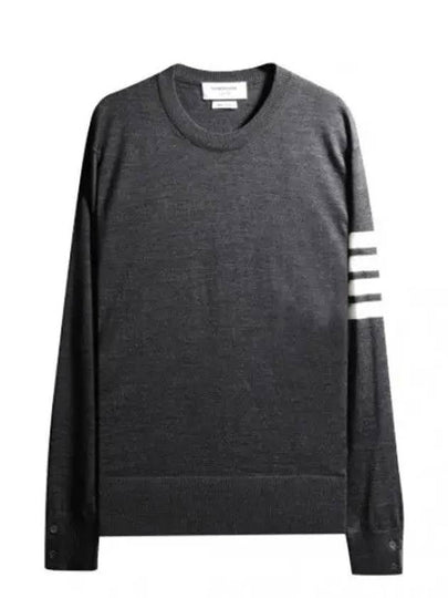 4 Bar Armband Classic Merino Wool Knit Top Dark Grey - THOM BROWNE - BALAAN 2