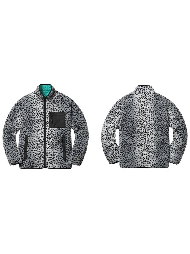 Leopard Fleece Reversible Jacket Teal - SUPREME - BALAAN 3