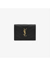 Women's Monogram Gold Logo Card Wallet Black - SAINT LAURENT - BALAAN 2