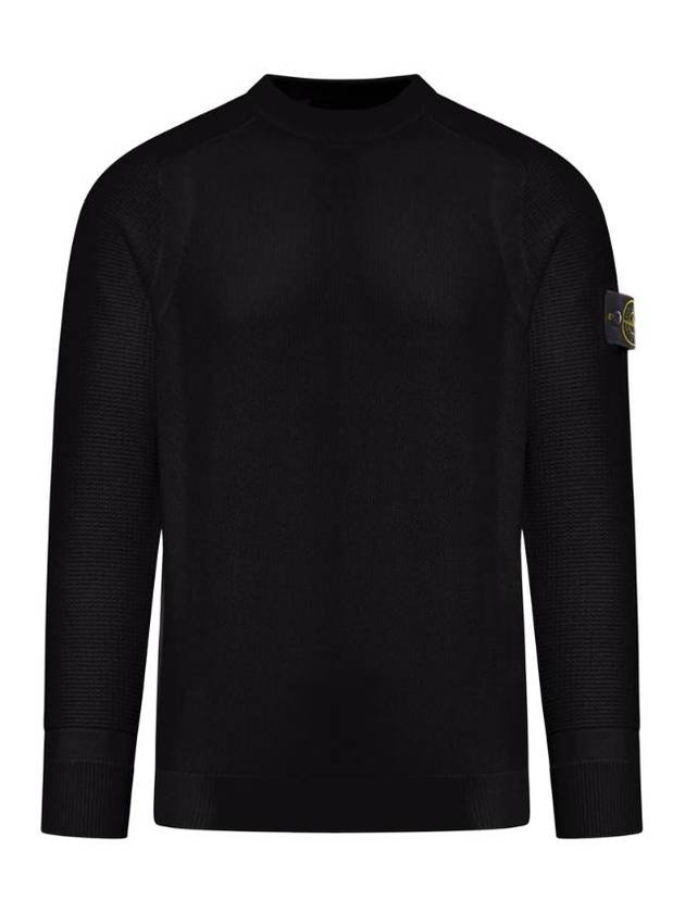 Compass Motif Knit Top Black - STONE ISLAND - BALAAN 1