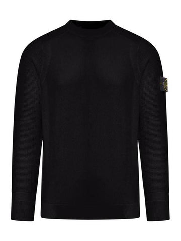 Compass Motif Knit Top Black - STONE ISLAND - BALAAN 1