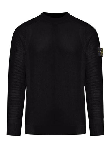 Compass Motif Knit Top Black - STONE ISLAND - BALAAN 1