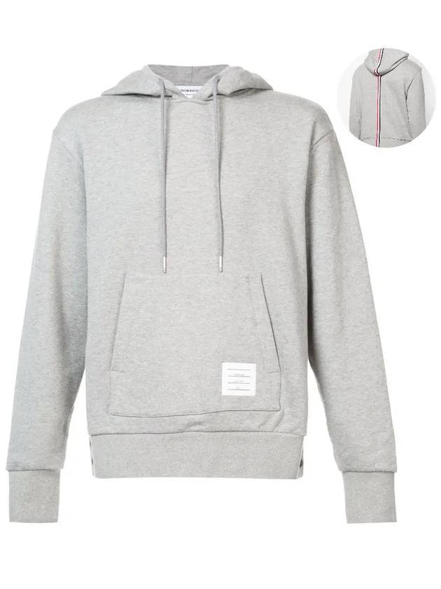 Men's Center Back Stripe Logo Patch Hoodie Grey - THOM BROWNE - BALAAN 2