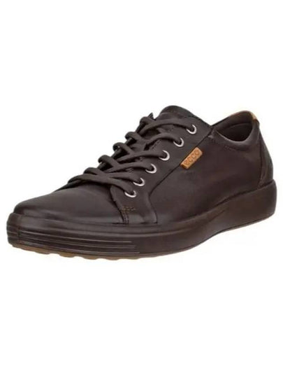 Men's Soft 7 M Leather Low Top Sneakers Mocha - ECCO - BALAAN 2