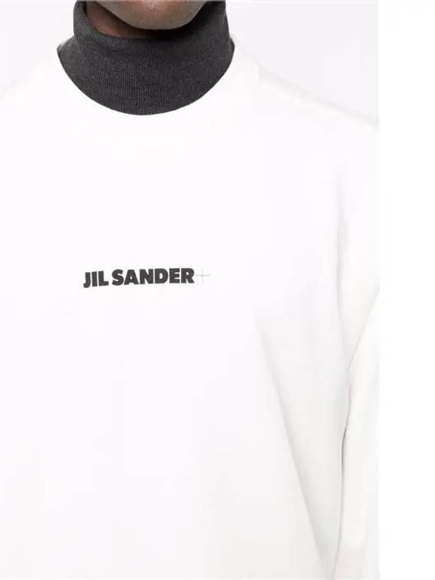 Logo Crew Neck Cotton Sweatshirt Natural - JIL SANDER - BALAAN 6