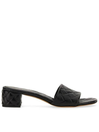 Amy Intrecciato Motif Leather Mule Heel Black - BOTTEGA VENETA - BALAAN 2