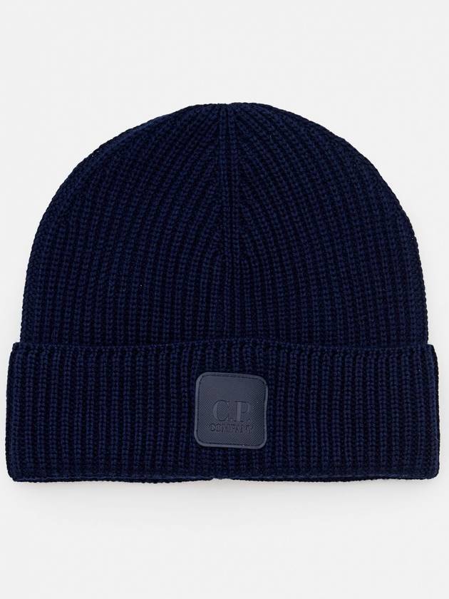 Extra Fine Merino Wool Logo Beanie Navy - CP COMPANY - BALAAN 2