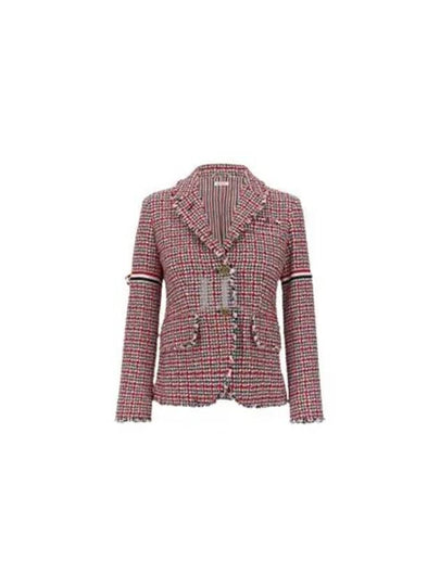 Check Pattern Tweed Jacket Red - THOM BROWNE - BALAAN 2