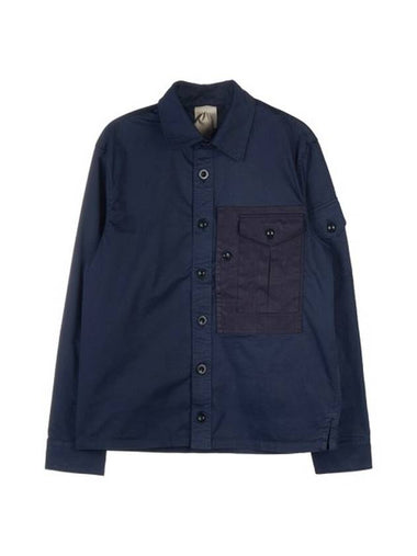 Mid Layer Long Sleeve Shirt Navy - TEN C - BALAAN 1