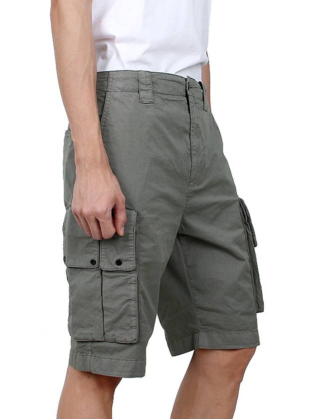 Twill Stretch Cargo Shorts Green - CP COMPANY - BALAAN 4