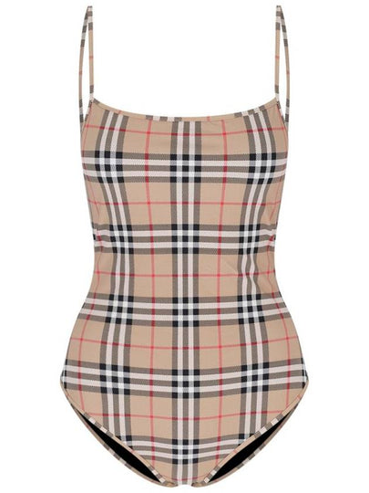 Women's Vintage Check One-Piece Swimsuit Beige - BURBERRY - BALAAN 2