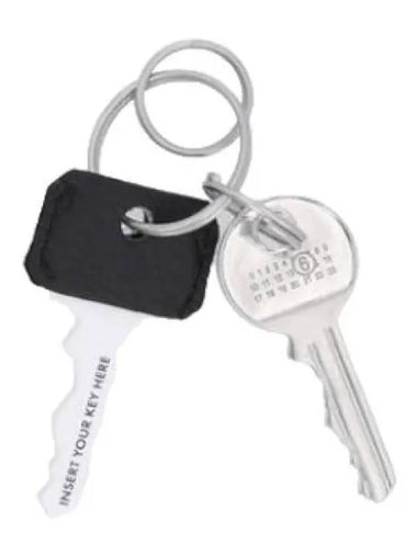 MM6 Leather Cover Keyring Palladio Black - MAISON MARGIELA - BALAAN 1