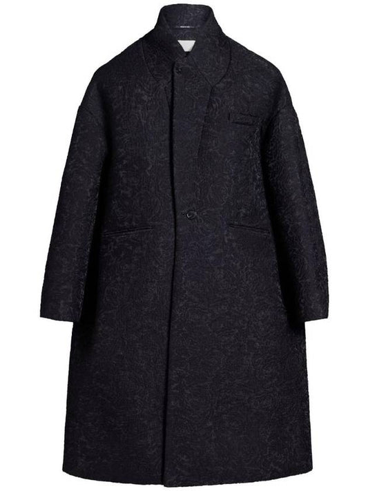 Floral Embossed Single Coat Black - MAISON MARGIELA - BALAAN 1