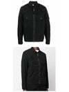 Men's Lens Wappen Two Pocket Zip Up Shirt Jacket Black - CP COMPANY - BALAAN 5