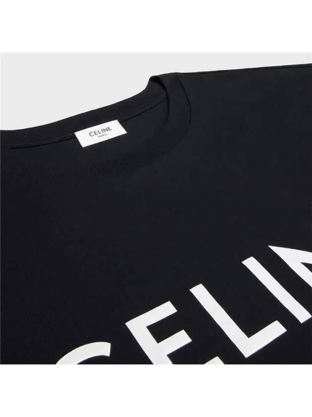 Cotton Jersey Loose Short Sleeve T-Shirt Black - CELINE - BALAAN 4