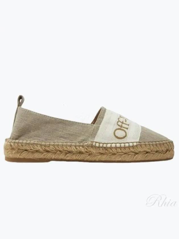 Embroidered Logo Canvas Espadrilles Shoes Beige - OFF WHITE - BALAAN 2