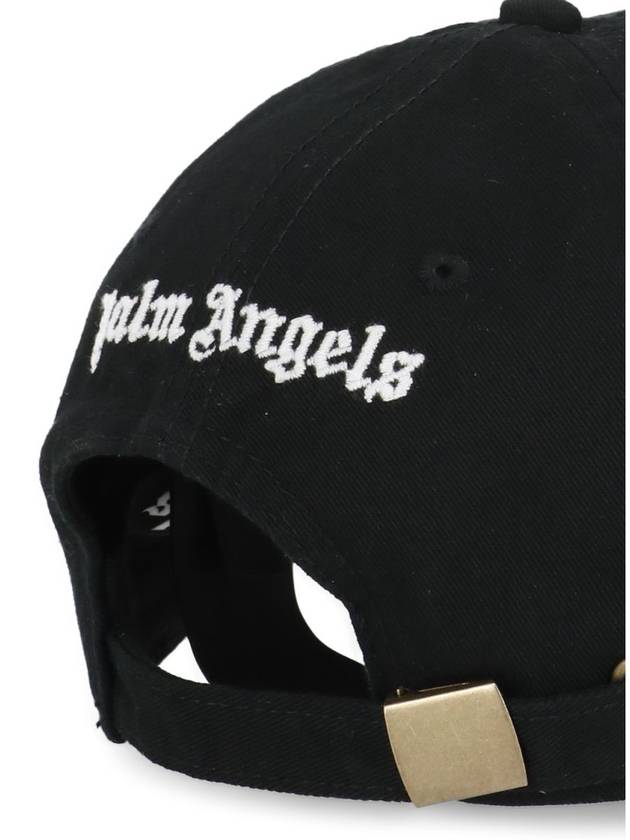 Embroidered Monogram Base Ball Cap Black - PALM ANGELS - BALAAN 4