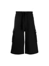 Men's Flap Pocket Cargo Shorts Black - VALENTINO - BALAAN 1