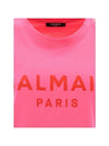 Logo Crew Neck Short Sleeve T-Shirt Pink - BALMAIN - BALAAN 4