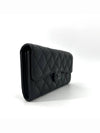 Calfskin black classic flap long wallet - CHANEL - BALAAN 3