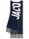 Lecharpe Fringe Logo Virgin Wool Muffler Navy - JACQUEMUS - BALAAN 4