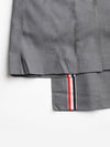 4 Bar Logo Plain Weave Wool Pleated Skirt Grey - THOM BROWNE - BALAAN 9