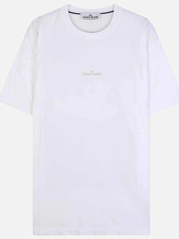 Logo Print Short Sleeve T-Shirt White - STONE ISLAND - BALAAN 2