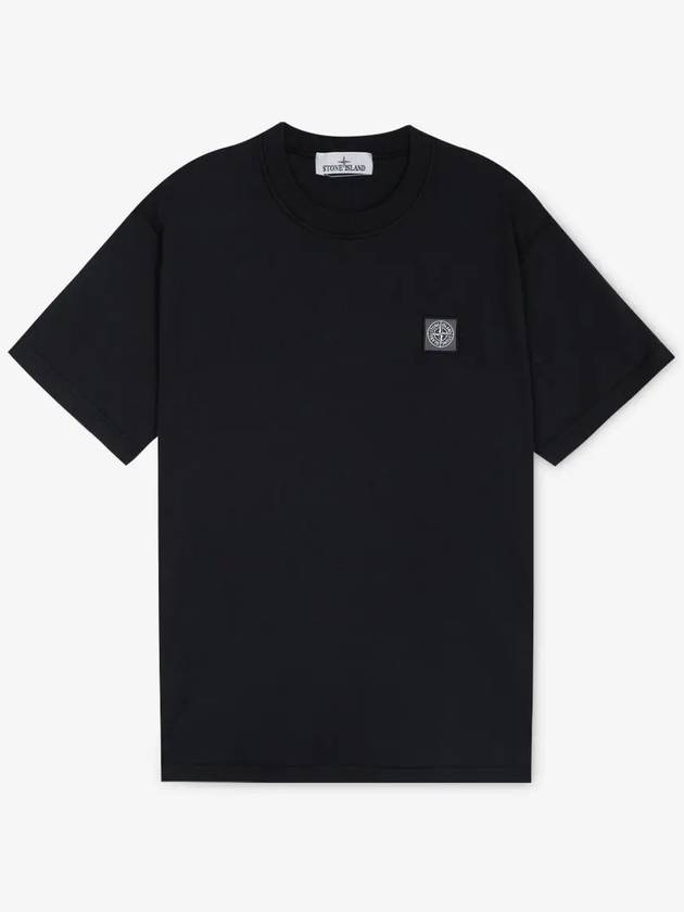 Organic Cotton Short Sleeve T-Shirt Black - STONE ISLAND - BALAAN 3