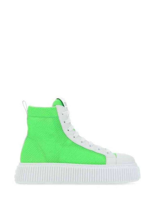 Fabric High Top Sneakers Green - MIU MIU - BALAAN 1