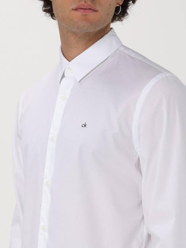 Logo Embroidered Stretch Cotton Shirt K10K110856YAF - CALVIN KLEIN - BALAAN 5