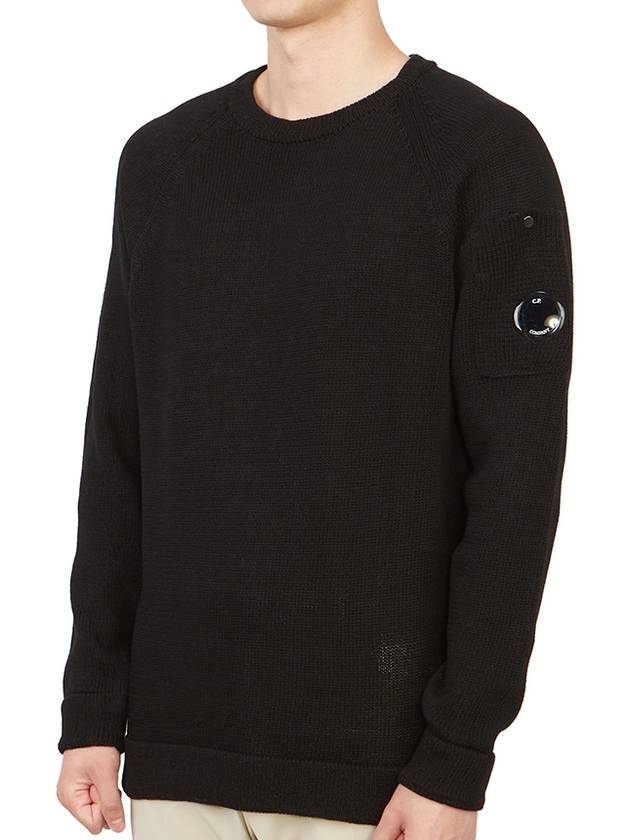 Lens Wappen Compact Cotton Knit Top Black - CP COMPANY - BALAAN 3