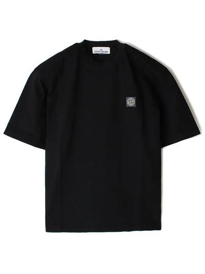 Combed Organic Cotton Jersey Short Sleeve T-Shirt Black - STONE ISLAND - BALAAN 2