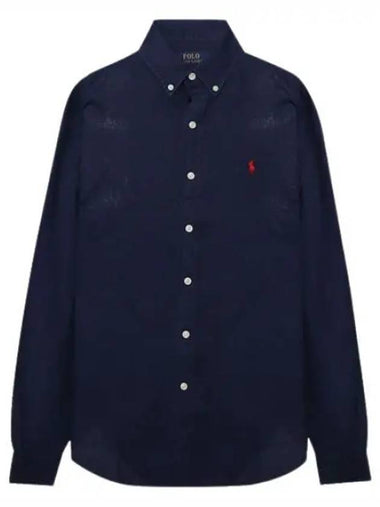 Pony logo embroidered linen shirt - POLO RALPH LAUREN - BALAAN 1