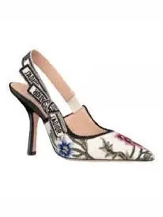 J'adior Petites Fleurs Motif Slingback Heels White - DIOR - BALAAN 2