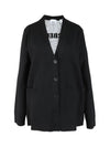 bag logo V-neck cardigan black - BURBERRY - BALAAN.