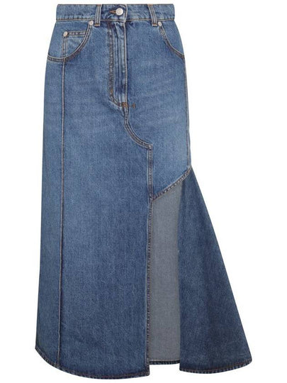 Denim Unbalanced Skirt Blue - ALEXANDER MCQUEEN - BALAAN 2