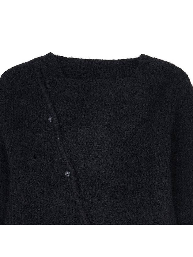 La Maille Pau Asymmetric Cardigan Black - JACQUEMUS - BALAAN 4