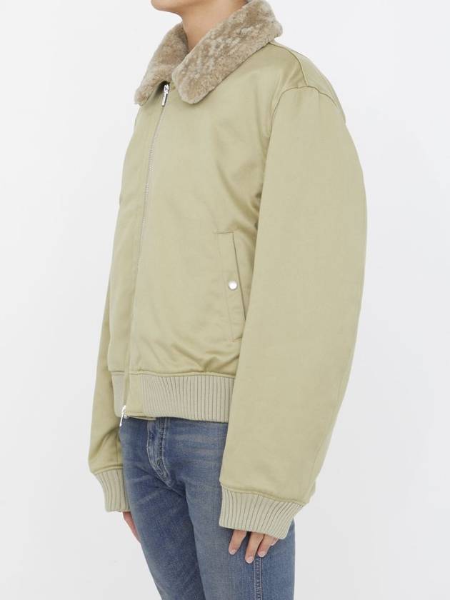 cotton shearling bomber jacket hunter - BURBERRY - BALAAN 3