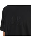 Piquet Waffle Logo Short Sleeve T-Shirt Black - CP COMPANY - BALAAN 7