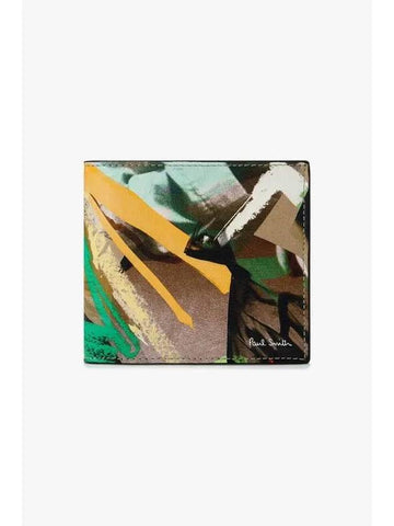 patchwork print bifold wallet camel - PAUL SMITH - BALAAN 1