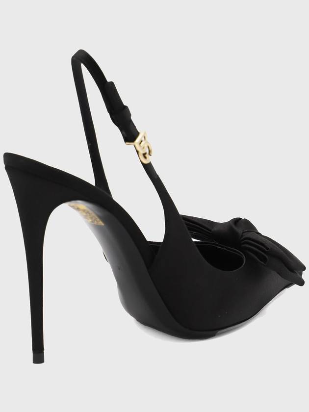 Bow Detail Satin Slingback Heel Black - DOLCE&GABBANA - BALAAN 3