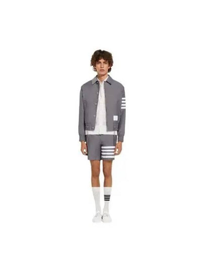 Solid Swim Tech 4-Bar Jacket Medium Grey - THOM BROWNE - BALAAN 2