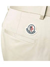 Logo patch slim cut cargo straight pants beige - MONCLER - BALAAN 7