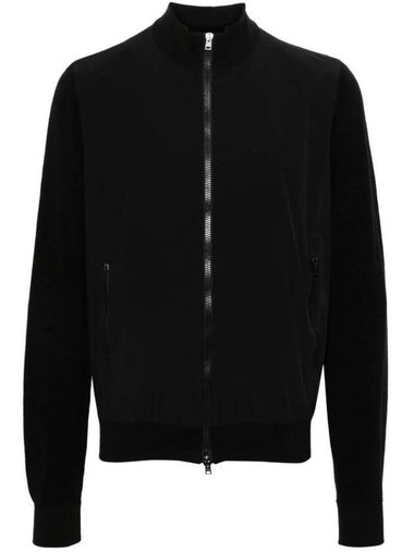 Knit Panel Cotton Zip-Up Jacket Black - HERNO - BALAAN 1